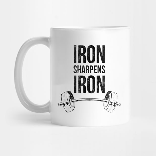 Iron Sharpens Iron Weightlifting God Weights Scripture Lifting Bible Verse Faith Proverbs Psalm Christian Religion by Shirtsurf